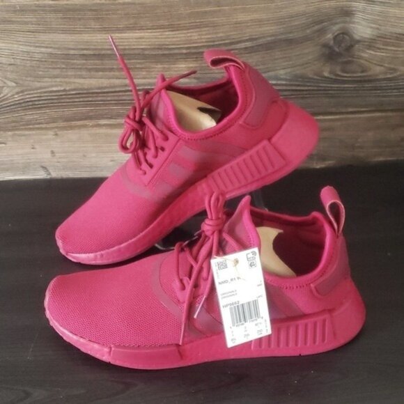 New Adidas NMD R1 Burgundy Red Womens Sneakers Size 7 Lightweight Walking Casual - Picture 2 of 10